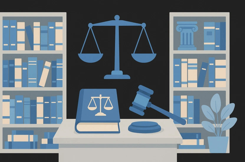 Modern legal library illustration